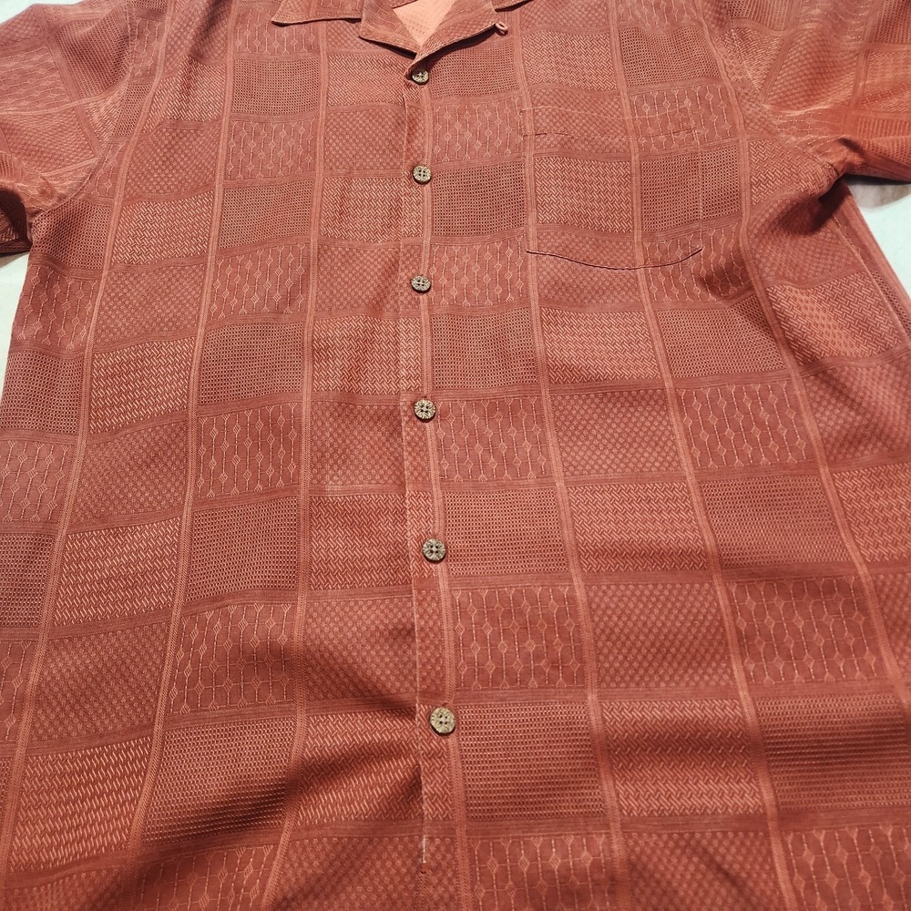 Tommy Bahama Men's Pink Silk Hawaiian Short Sleeve Shirt Silk Medium - Picture 2 of 8